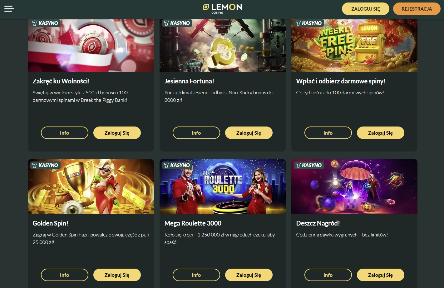 Bonusy i promocje w Lemon Casino